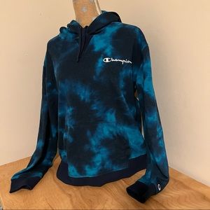 Champion Blue Tie-dye Hoodie NWOT